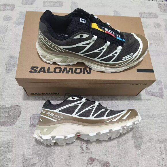 Salomon S-LAB XT6 Black Gray Beige Technical Sneaker
